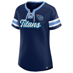 Tennessee Titans Women's Original State Lace-Up T-Shirt - Navy discount