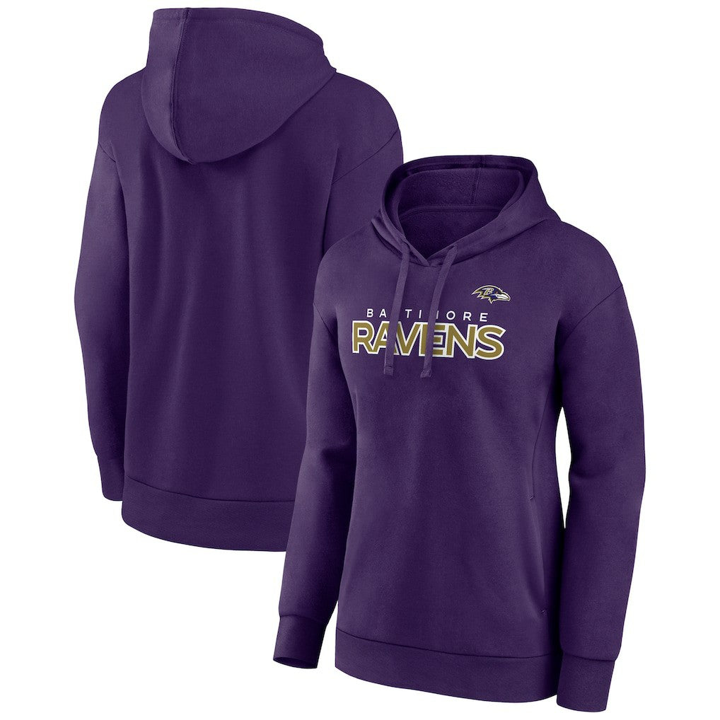 Baltimore Ravens Women's Iconic Cotton Fleece Checklist Pullover Hoodie - Purple online