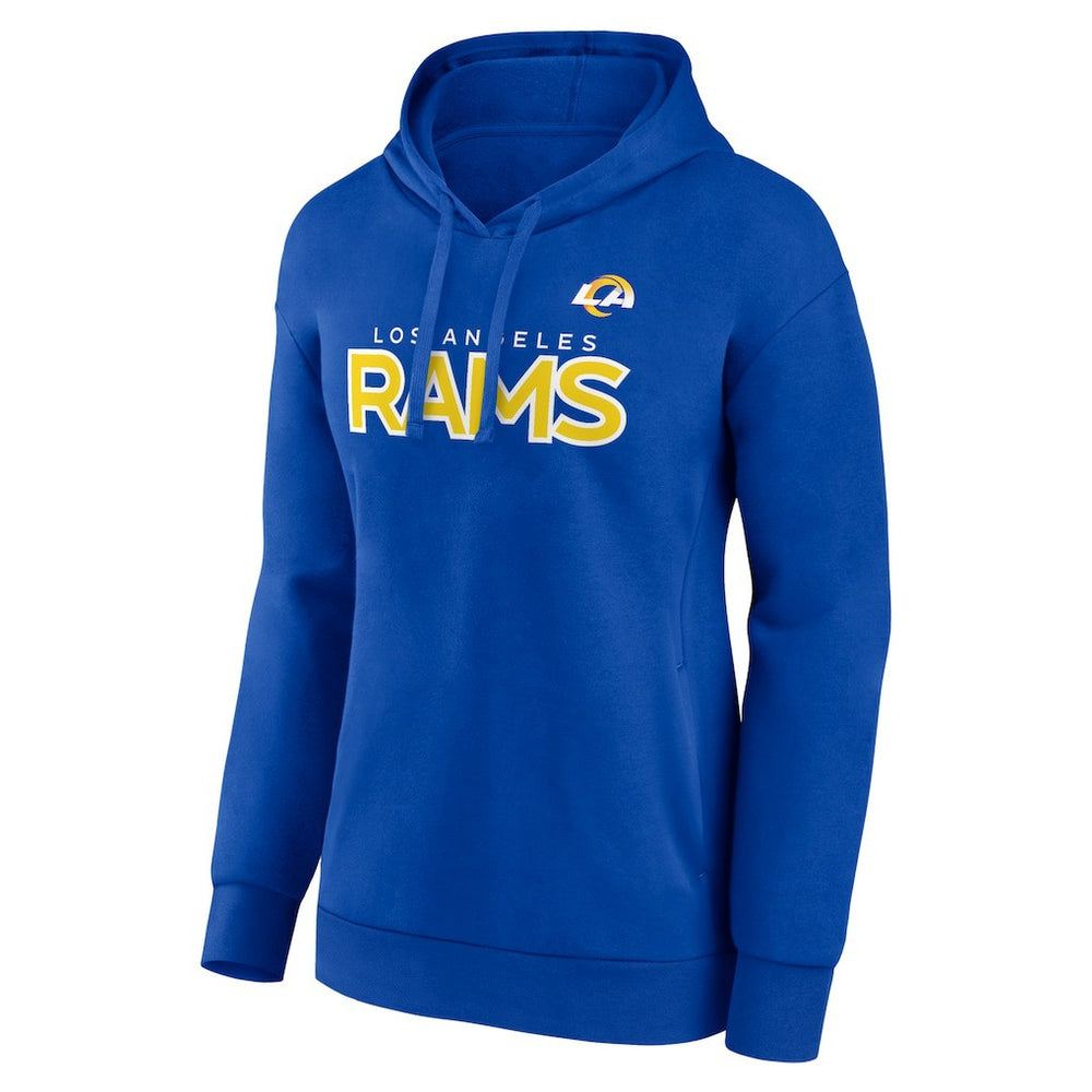 Los Angeles Rams Women's Iconic Cotton Fleece Checklist Pullover Hoodie - Royal sale