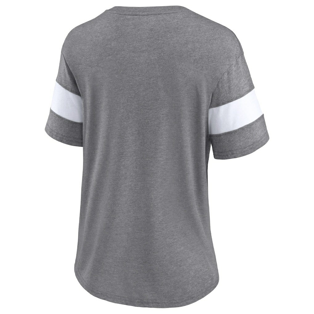 Cleveland Browns Women's Give It All Half-Sleeve Tri-Blend V-Neck T-Shirt - Heather Gray cheap