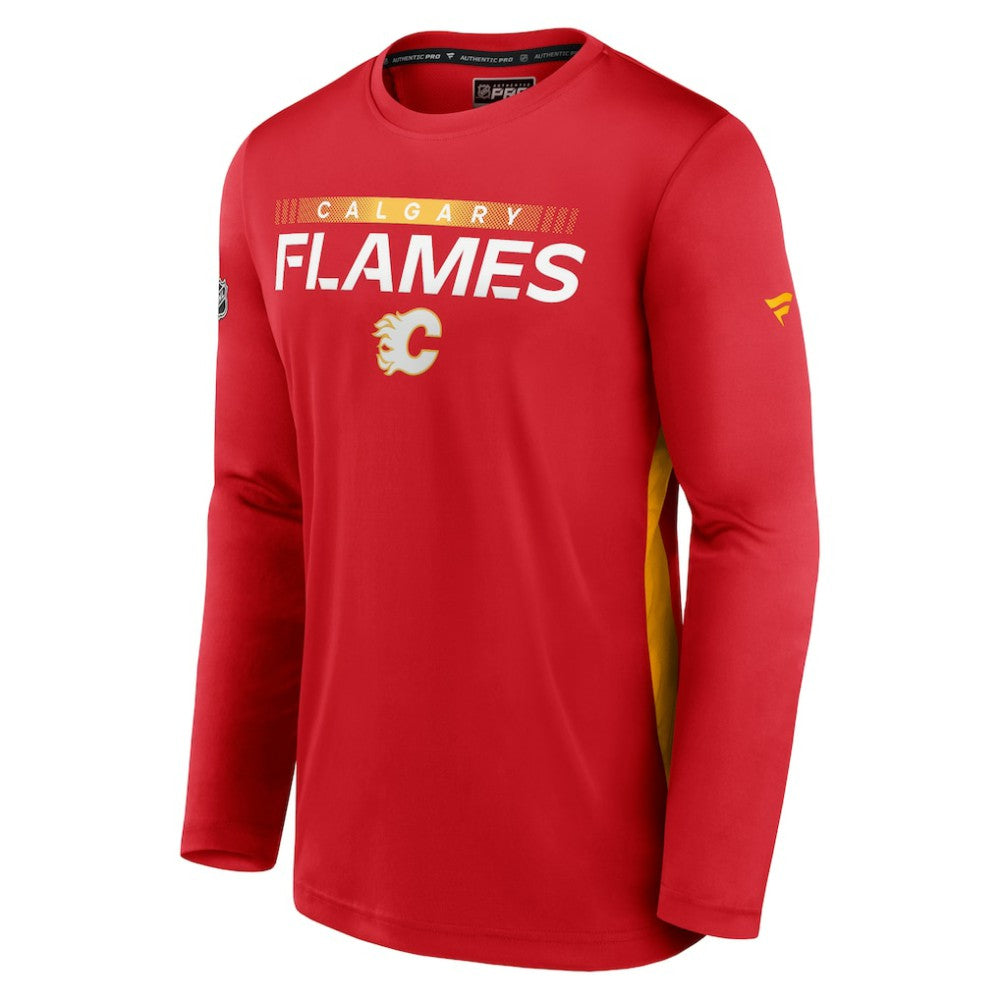 Calgary Flames Fanatics Authentic Pro Rink Performance Long Sleeve T-Shirt Red