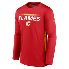 Calgary Flames Fanatics Authentic Pro Rink Performance Long Sleeve T-Shirt Red