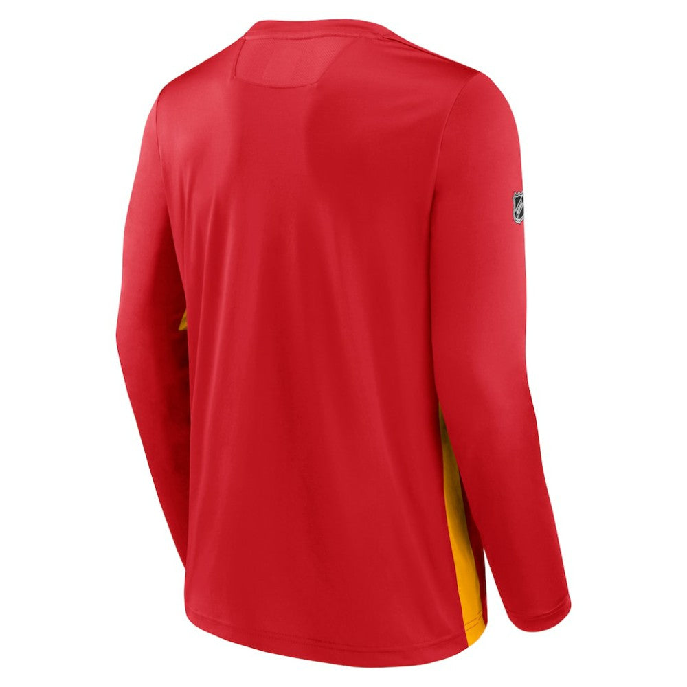 Calgary Flames Fanatics Authentic Pro Rink Performance Long Sleeve T-Shirt Red