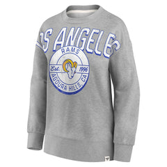 Los Angeles Rams Women's Jump Distribution Tri-Blend Pullover Sweatshirt - Heathered Gray online