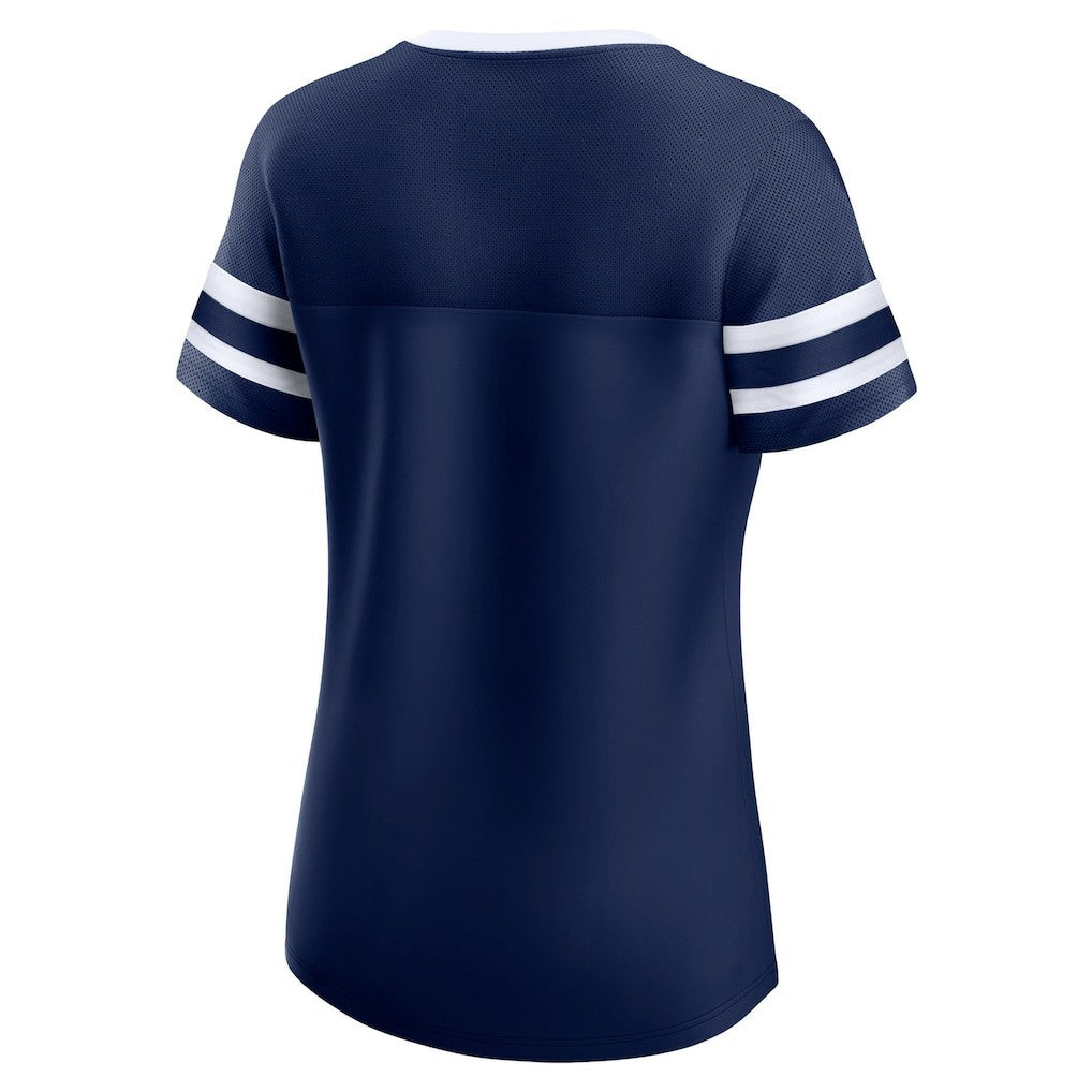 Dallas Cowboys Women's Original State Lace-Up T-Shirt - Navy outlet