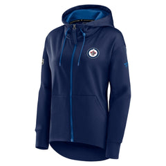 Winnipeg Jets Fanatics Women's Authentic Pro Rink Full-Zip Hoodie Navy