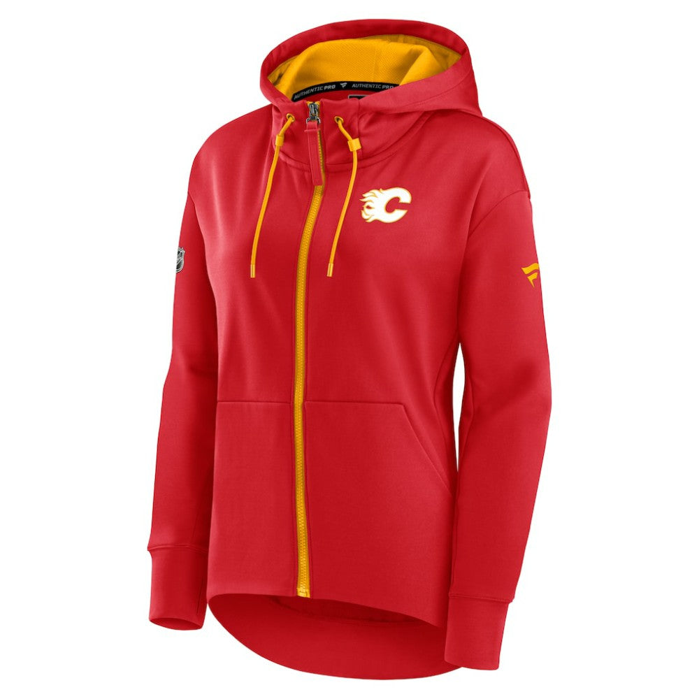 Calgary Flames Fanatics Women's Authentic Pro Rink Full-Zip Hoodie Red
