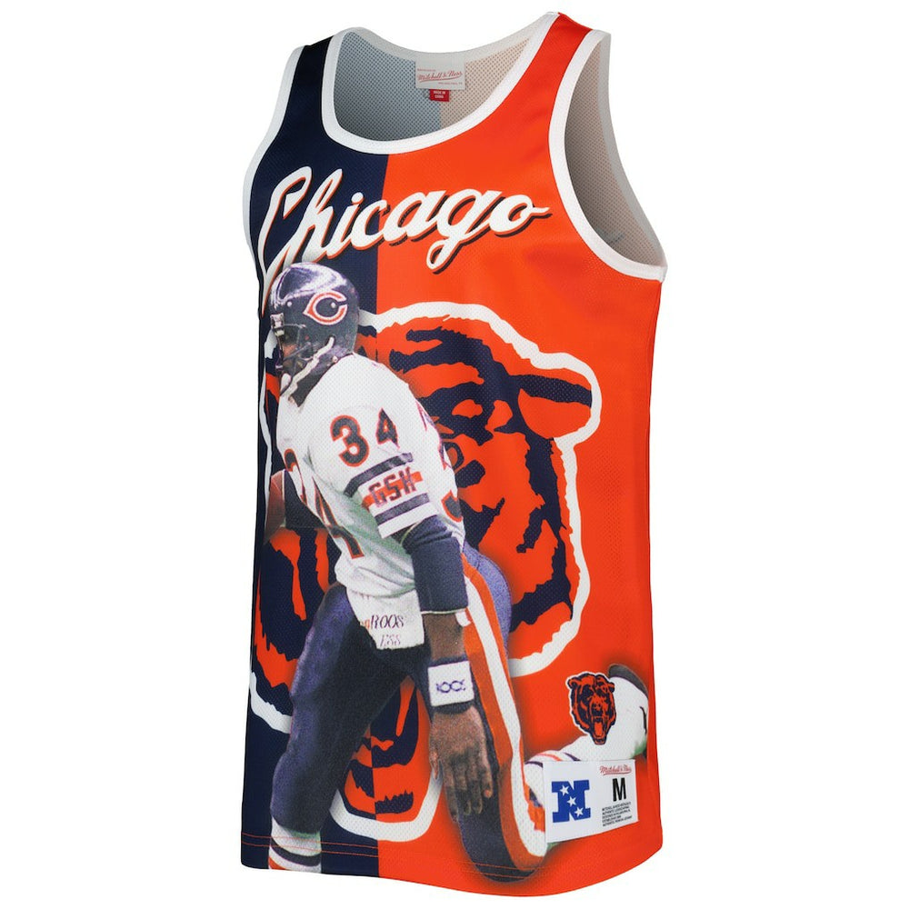 Walter Payton Chicago Bears Retired Player Graphic Tank Top - Navy/Orange discount