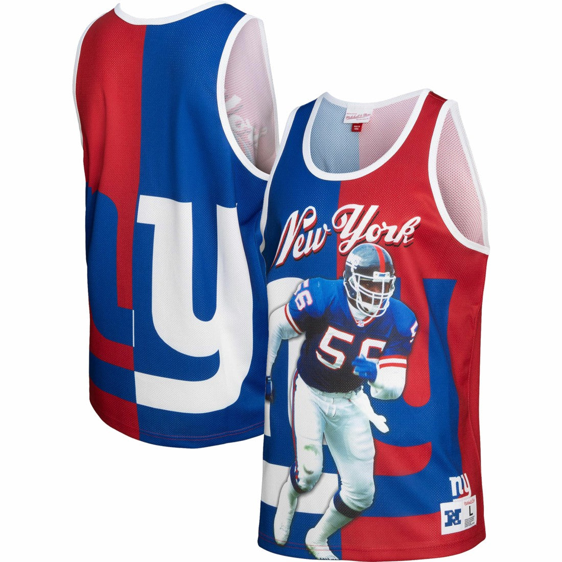 Lawrence Taylor New York Giants Retired Player Graphic Tank Top - Royal/Red on sale