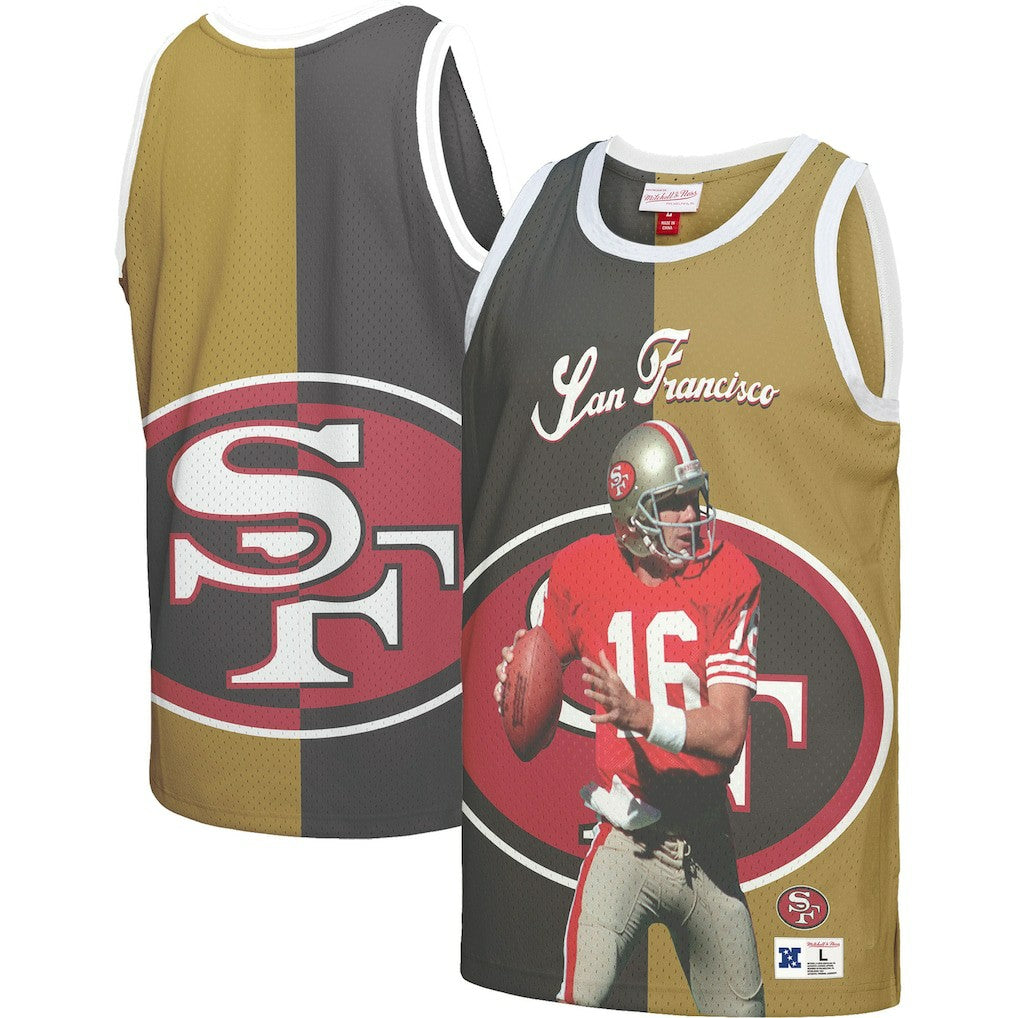Joe Montana San Francisco 49ers Retired Player Graphic Tank Top - Black/Gold discount