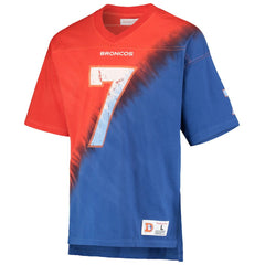 John Elway Denver Broncos Retired Player Name & Number Diagonal Tie-Dye V-Neck T-Shirt - Orange/Royal online