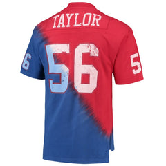 Lawrence Taylor New York Giants Retired Player Name & Number Diagonal Tie-Dye V-Neck T-Shirt - Red/Royal outlet