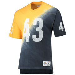 Troy Polamalu Pittsburgh Steelers Retired Player Name & Number Diagonal Tie-Dye V-Neck T-Shirt - Gold/Black cheap