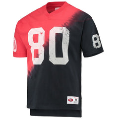 Jerry Rice San Francisco 49ers Retired Player Name & Number Diagonal Tie-Dye V-Neck T-Shirt - Black/Red cheap