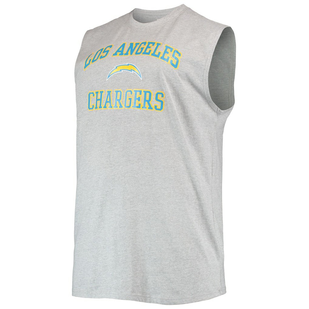 Justin Herbert Los Angeles Chargers Big & Tall Player Name & Number Muscle Tank Top - Heathered Gray outlet