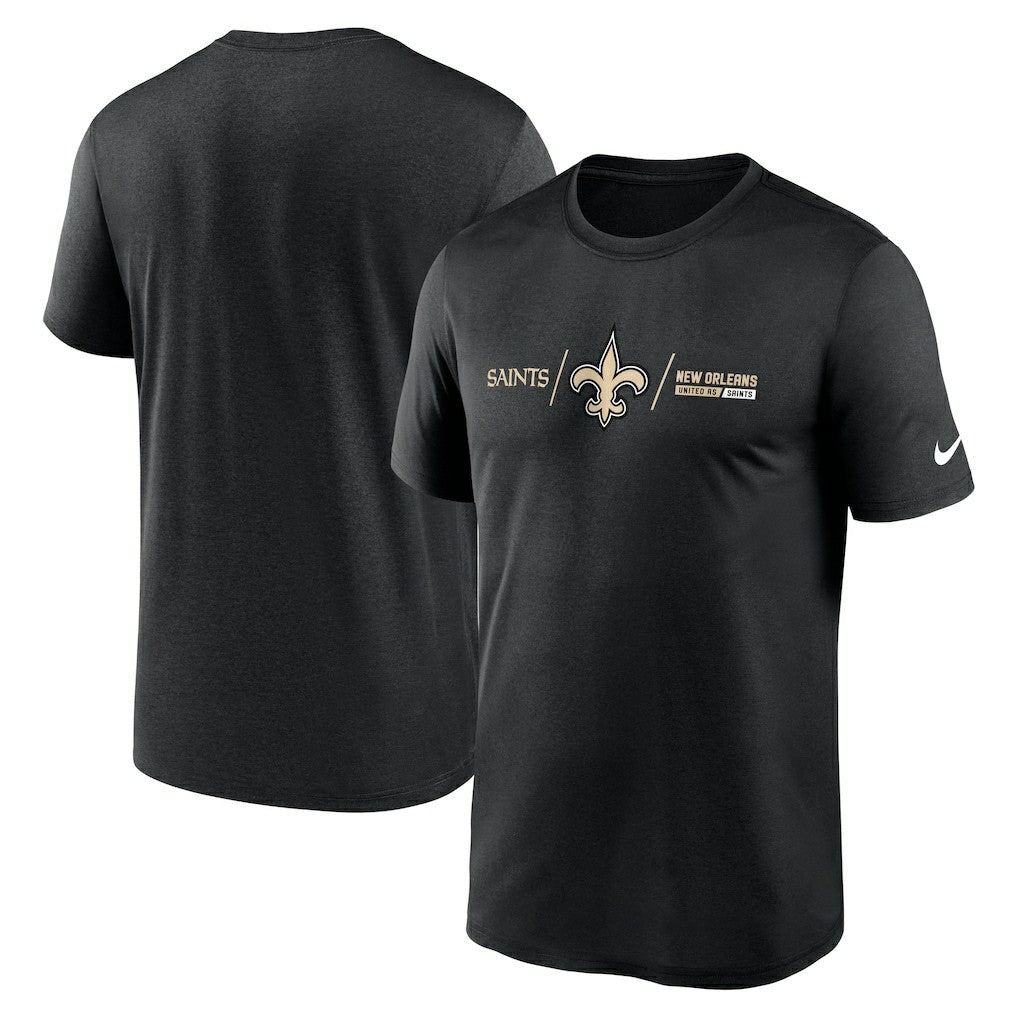 New Orleans Saints Horizontal Lockup Legend Performance T-Shirt - Black | Nike online
