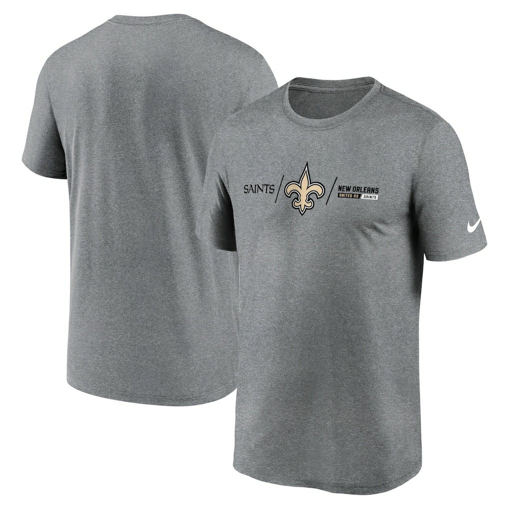 New Orleans Saints Horizontal Lockup Legend Performance T-Shirt - Heathered Charcoal | Nike online