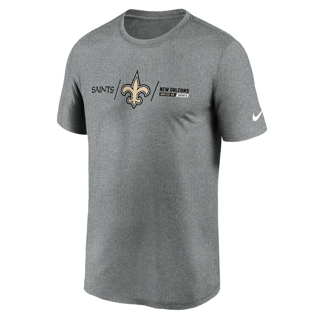 New Orleans Saints Horizontal Lockup Legend Performance T-Shirt - Heathered Charcoal | Nike online