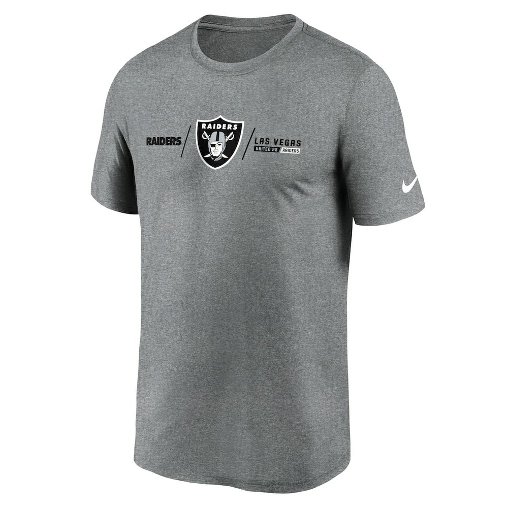 Las Vegas Raiders Horizontal Lockup Legend Performance T-Shirt - Heather Charcoal | Nike cheap
