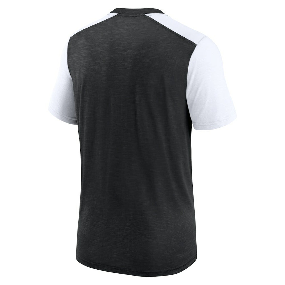 Las Vegas Raiders Color Block Team Name T-Shirt - Heathered Black/White | Nike online