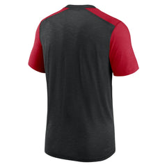 Atlanta Falcons Color Block Team Name T-Shirt - Heathered Black/Heathered Red | Nike on sale