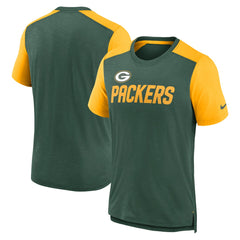 Green Bay Packers Color Block Team Name T-Shirt - Heathered Green/Heathered Gold | Nike discount