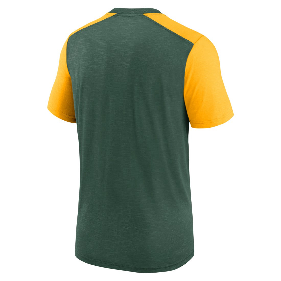 Green Bay Packers Color Block Team Name T-Shirt - Heathered Green/Heathered Gold | Nike discount