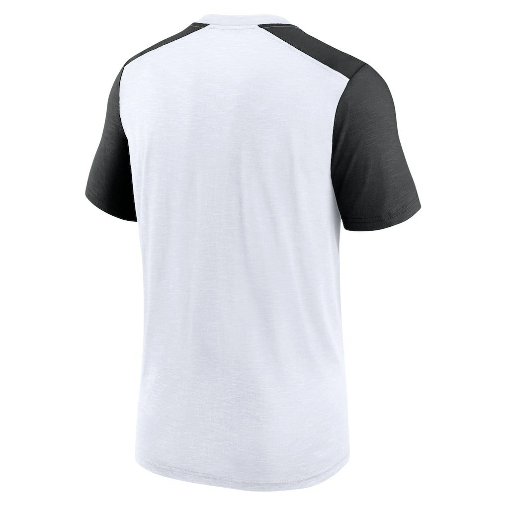 New Orleans Saints Color Block Team Name T-Shirt - White/Heathered Black | Nike on sale