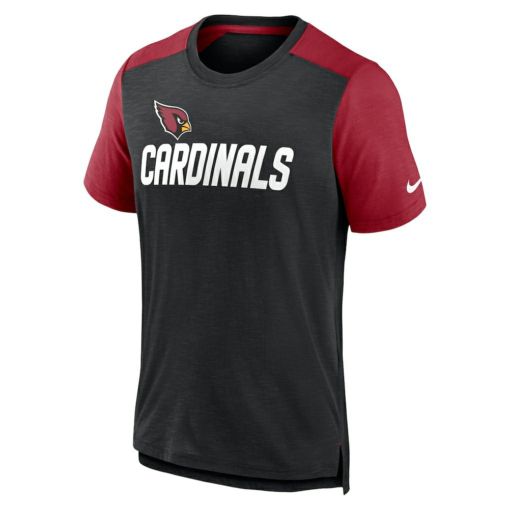 Arizona Cardinals Color Block Team Name T-Shirt - Heathered Black/Heathered Cardinal | Nike cheap