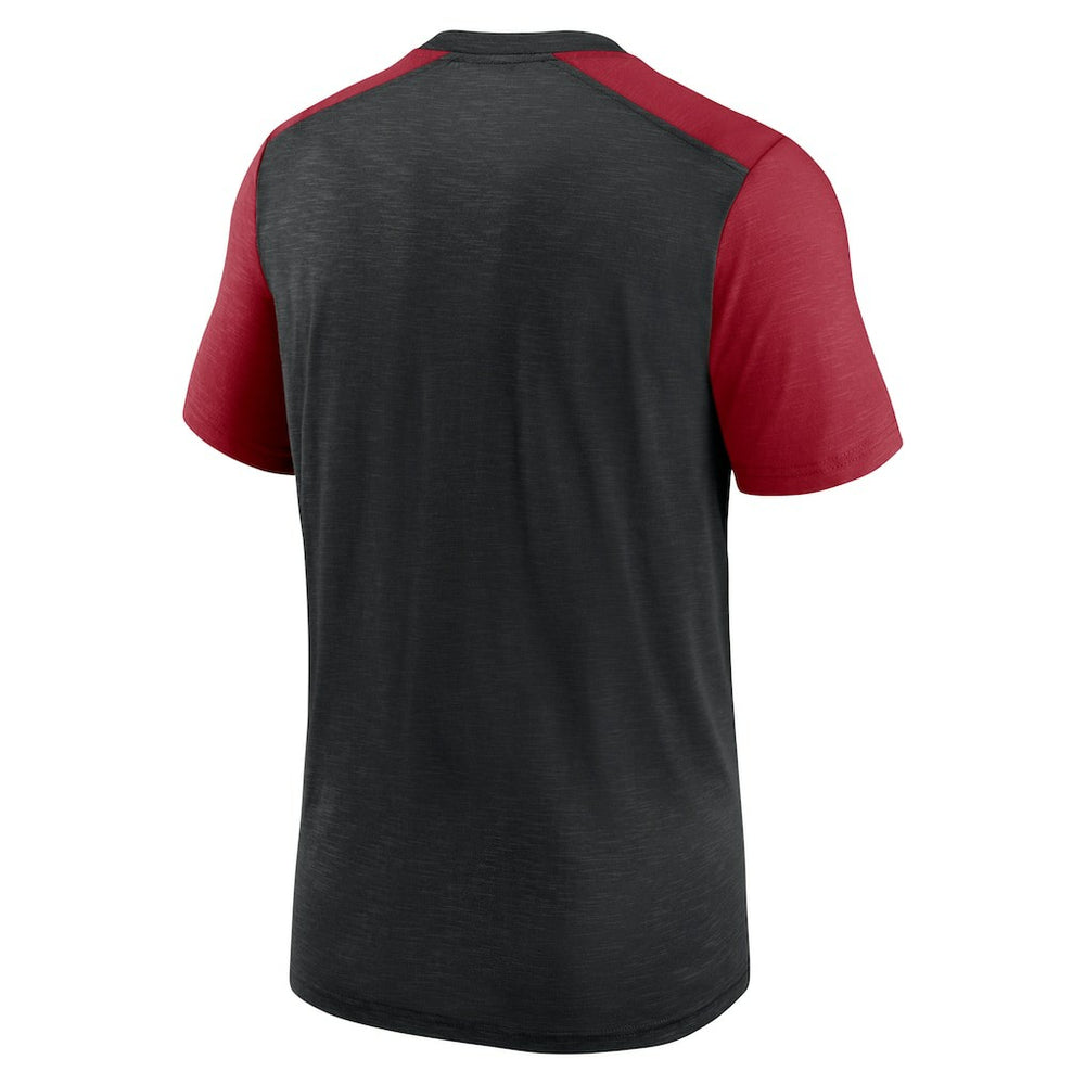 Arizona Cardinals Color Block Team Name T-Shirt - Heathered Black/Heathered Cardinal | Nike cheap