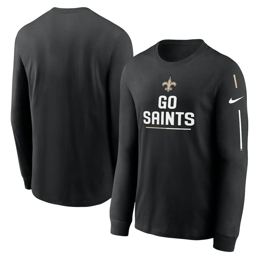 New Orleans Saints Team Slogan Long Sleeve T-Shirt - Black | Nike for sale