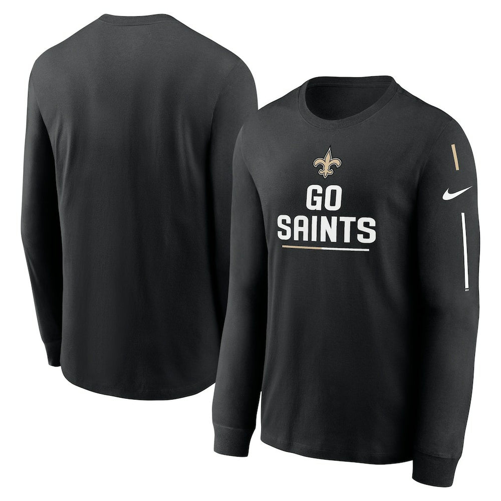New Orleans Saints Team Slogan Long Sleeve T-Shirt - Black | Nike for sale