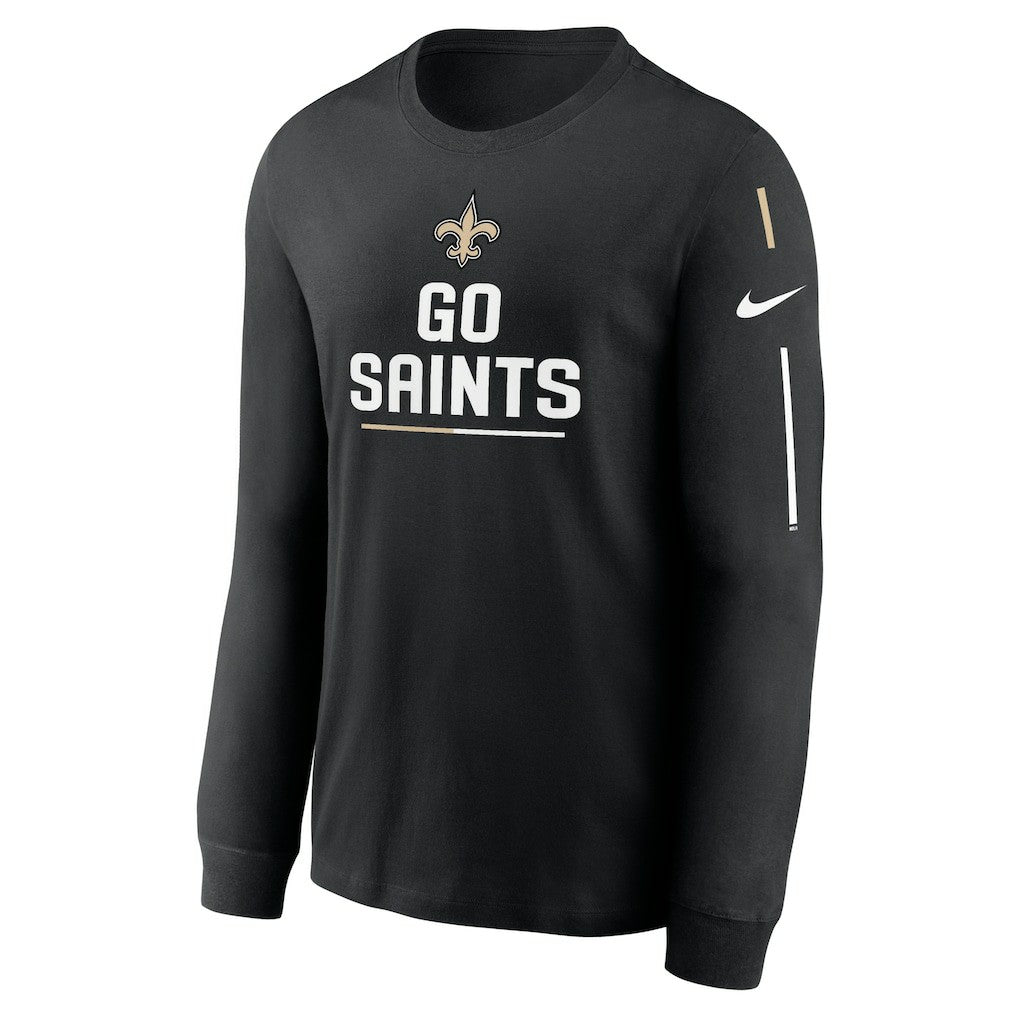 New Orleans Saints Team Slogan Long Sleeve T-Shirt - Black | Nike for sale