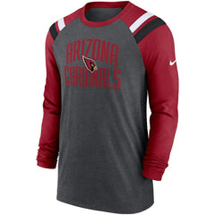 Arizona Cardinals Tri-Blend Raglan Athletic Long Sleeve Fashion T-Shirt - Heathered Charcoal/Cardinal | Nike online