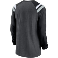 Las Vegas Raiders Tri-Blend Raglan Athletic Long Sleeve Fashion T-Shirt - Heathered Charcoal/Black | Nike cheap