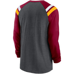 Washington Commanders Tri-Blend Raglan Athletic Long Sleeve Fashion T-Shirt - Heathered Charcoal/Burgundy | Nike online