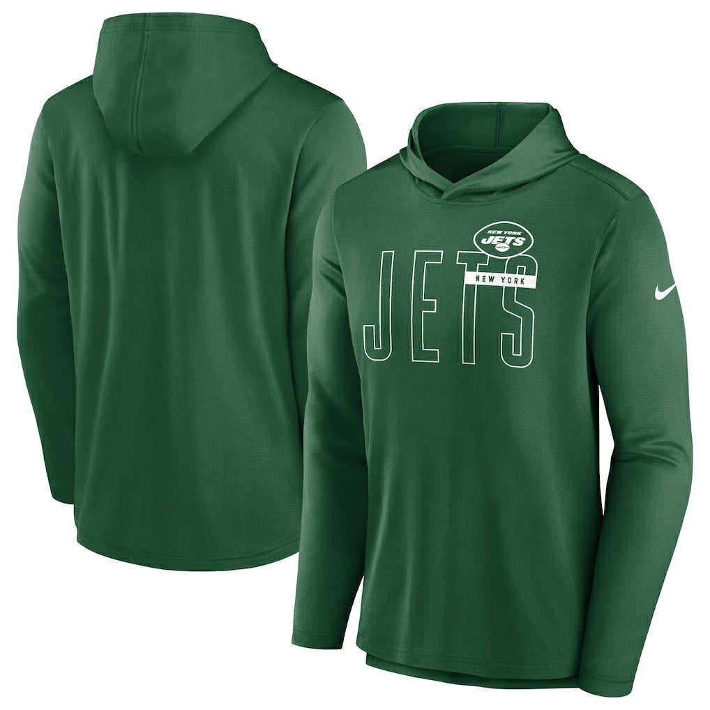New York Jets Lightweight Performance Hooded Long Sleeve T-Shirt - Green | Nike sale