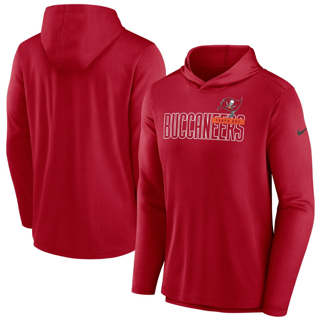 Tampa Bay Buccaneers Lightweight Performance Hooded Long Sleeve T-Shirt - Red | Nike online