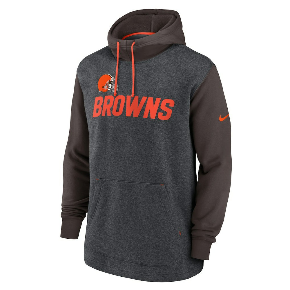 Cleveland Browns Surrey Legacy Pullover Hoodie - Heathered Charcoal/Brown | Nike online