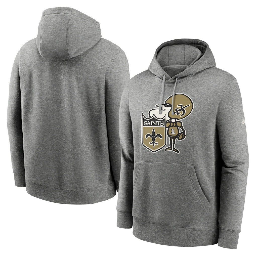 New Orleans Saints Rewind Club Fleece Pullover Hoodie - Heathered Gray | Nike on sale
