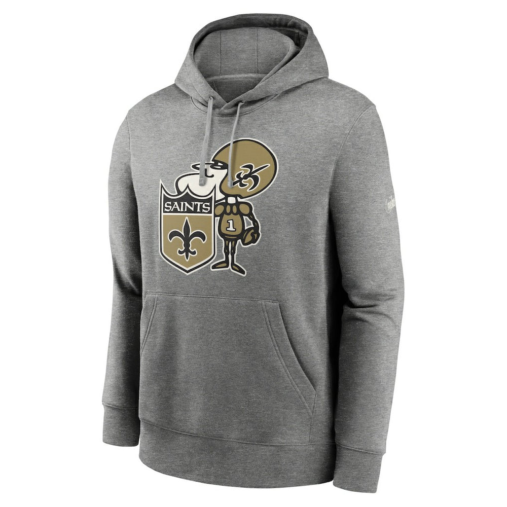 New Orleans Saints Rewind Club Fleece Pullover Hoodie - Heathered Gray | Nike on sale