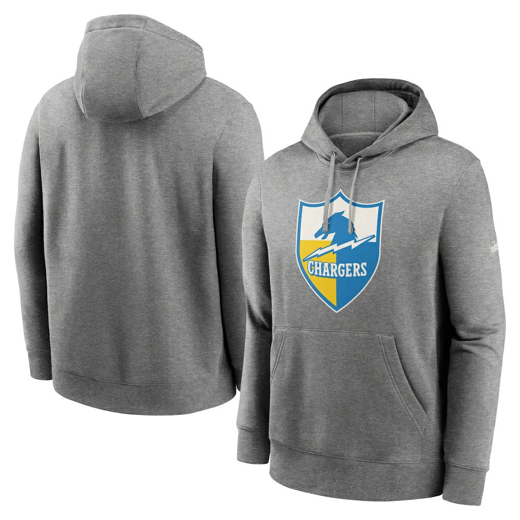 Los Angeles Chargers Rewind Club Fleece Pullover Hoodie - Heathered Gray | Nike discount