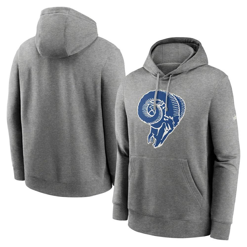 Los Angeles Rams Rewind Club Fleece Pullover Hoodie - Heathered Gray | Nike outlet
