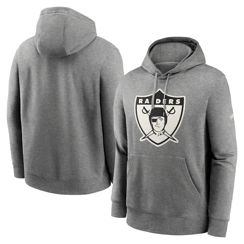 Oakland Raiders Rewind Club Fleece Pullover Hoodie - Heathered Gray | Nike outlet