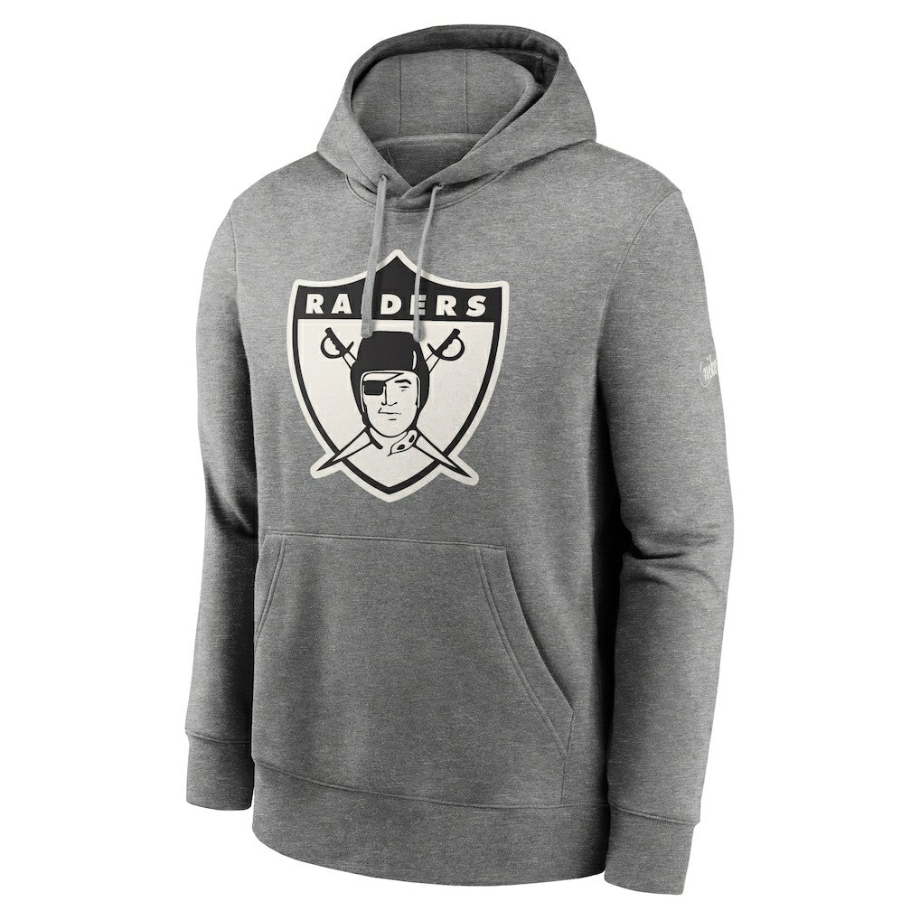Oakland Raiders Rewind Club Fleece Pullover Hoodie - Heathered Gray | Nike outlet