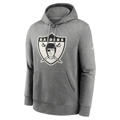 Oakland Raiders Rewind Club Fleece Pullover Hoodie - Heathered Gray | Nike outlet