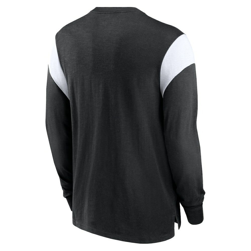 Oakland Raiders Rewind Playback Helmet Long Sleeve T-Shirt - Heather Black | Nike for sale