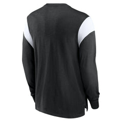 Oakland Raiders Rewind Playback Helmet Long Sleeve T-Shirt - Heather Black | Nike for sale