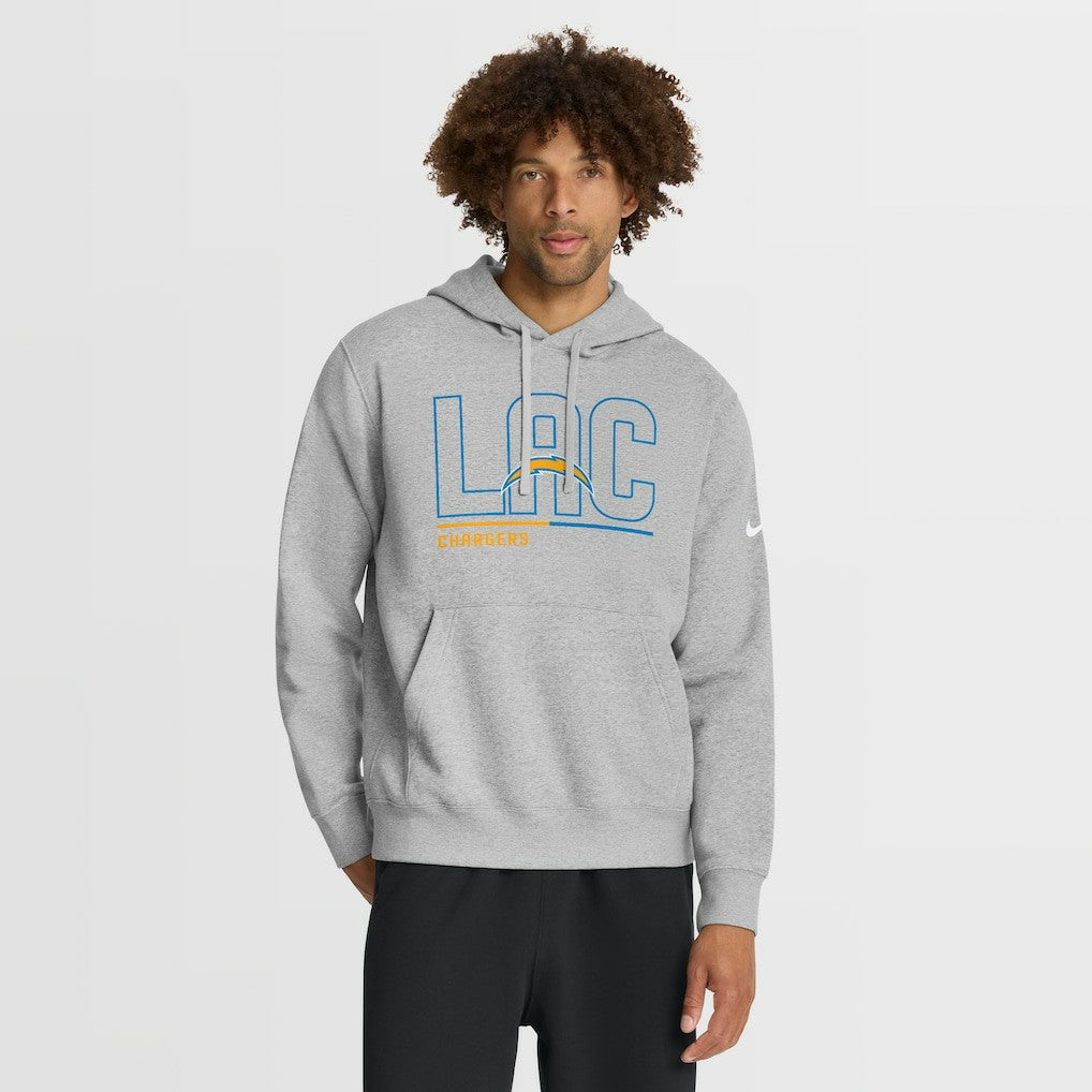 Los Angeles Chargers City Code Club Fleece Pullover Hoodie - Heathered Gray | Nike outlet