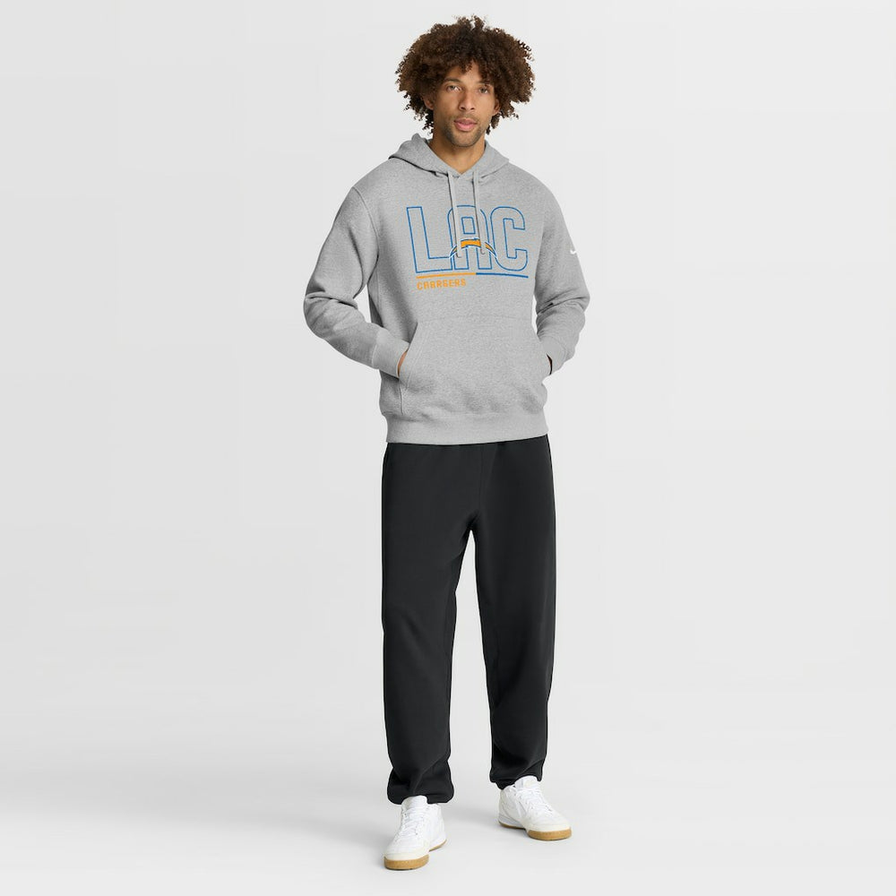 Los Angeles Chargers City Code Club Fleece Pullover Hoodie - Heathered Gray | Nike outlet